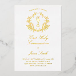 eleganter Grünrahmen Erste Kommunion Folieneinladung