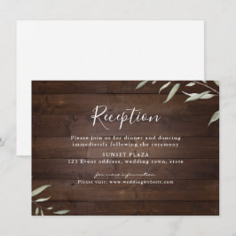 Eleganter Grünwald rustikaler Hochzeitsempfang Begleitkarte