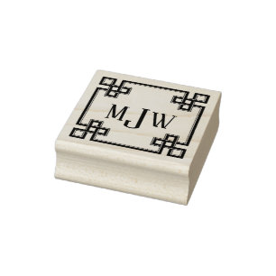 Eleganter Gummistempel mit griechischem Schlüsselr