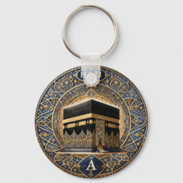 Eleganter Hajj Mabrur Kaaba-Illustration Runder St Schlüsselanhänger