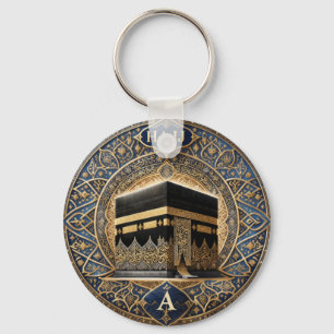 Eleganter Hajj Mabrur Kaaba-Illustration Runder St Schlüsselanhänger