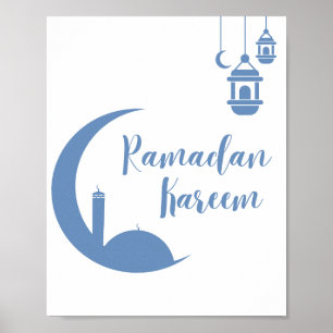 Eleganter Halbmond und Laternen-Wanddruck 'Ramadan Poster