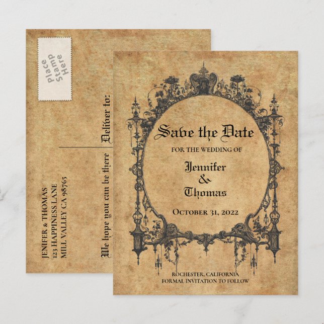 Eleganter Halbzeitgedanke speichern Sie das Datum  Ankündigungspostkarte (Vorne/Hinten)