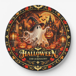 Eleganter Halloween-Süßigkeiten- oder Saures-Papie Pappteller