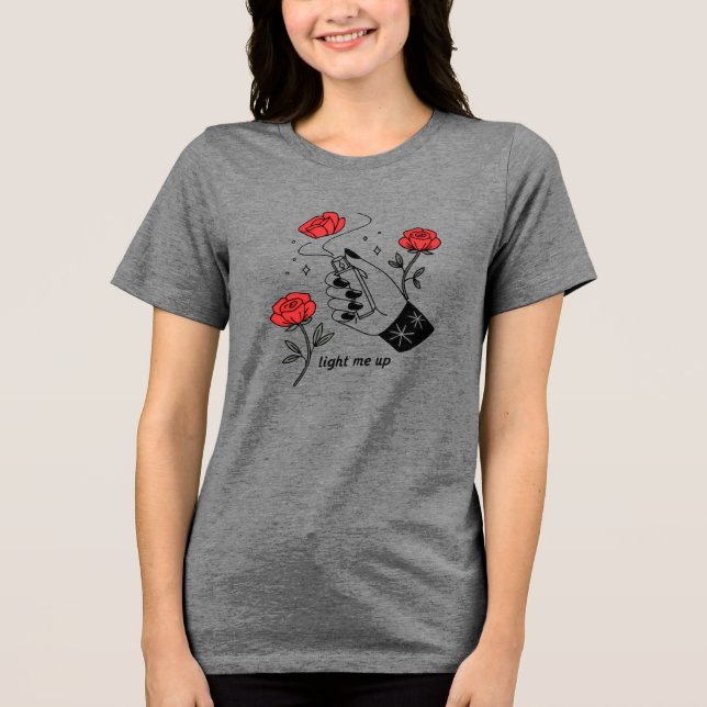 Eleganter Hand-Spray-Scent mit Rose Tri-Blend Shirt (Vorderseite)