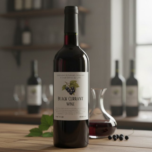 Eleganter handgefertigter Black Currant Weinetikett (Von Creator hochgeladen)