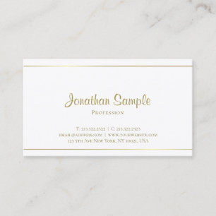 Eleganter handgeschriebener Gold Script Glamour Lu Visitenkarte