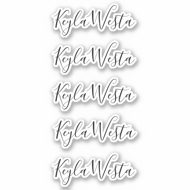 Eleganter handgeschriebener personalisierter indiv aufkleber (Vorderseite)