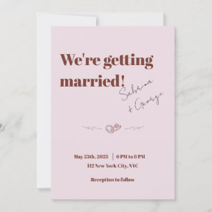 Eleganter, handgeschriebener QR-Code Hochzeit Einladung