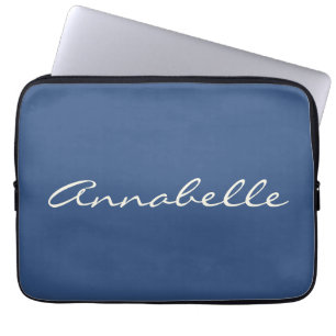 Eleganter, handgeschriebener Schriftzug in Navybla Laptopschutzhülle