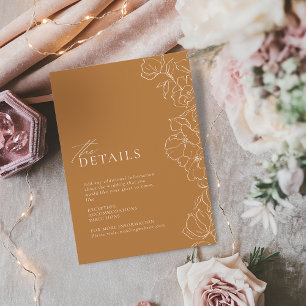 Eleganter handgezeichneter goldener Fall Details Begleitkarte