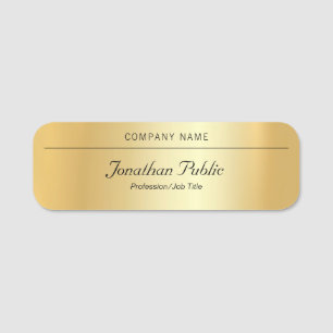 Eleganter Handschriftname Moderne Goldvorlage Namensschild