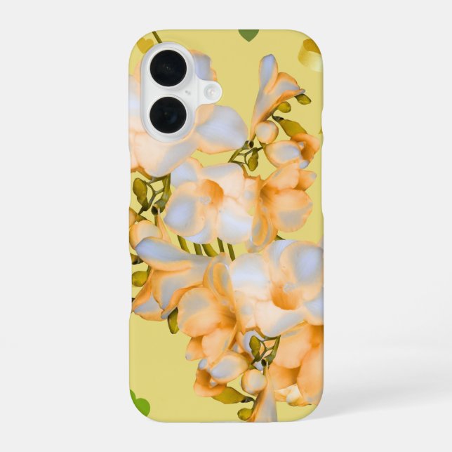Eleganter Handy Case mit Herz und Blume iPhone 16 Hülle (Rückseite)