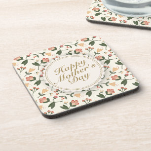 Eleganter Happy Mother Day Floral Frame Untersetze Untersetzer