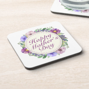 Eleganter Happy Mother Day Floral Frame Untersetze Untersetzer