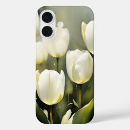 Eleganter Haufen von White Tulips in einem Serenen iPhone 16 Hülle