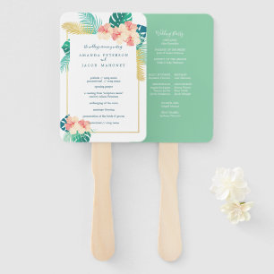 Eleganter Hawaiian Hibiskus Wedding Program Handfa Fächer