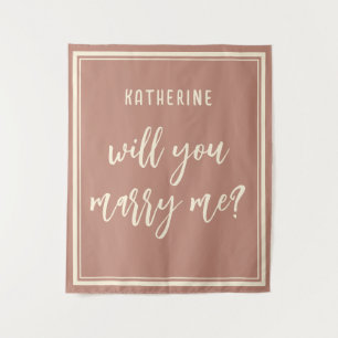 Eleganter Heiratsantrag Willst du mich heiraten Wandteppich