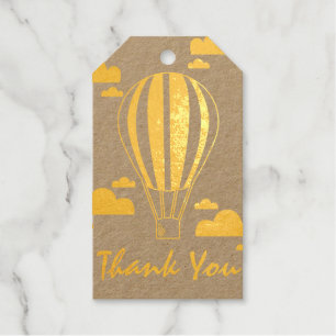 Eleganter Heißluftballon & Wolken Vielen Dank Geschenkanhänger