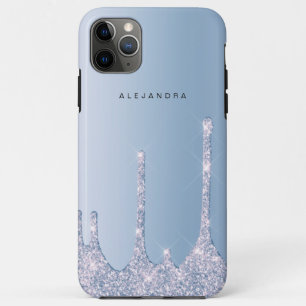 Eleganter, hellblauer Glitzer Tropfen Case-Mate iPhone Hülle