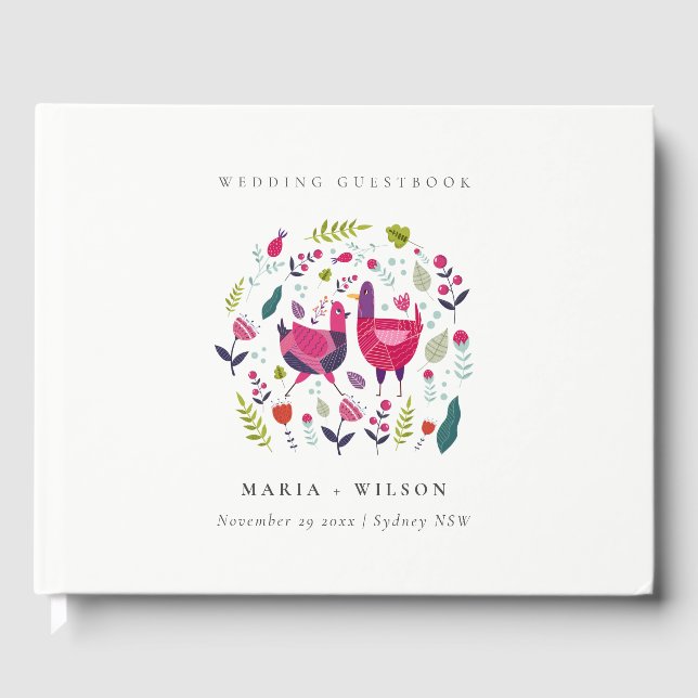 Eleganter, heller Bauernhof Blumenzwiebeln Hochzei Gästebuch (Vorderseite)