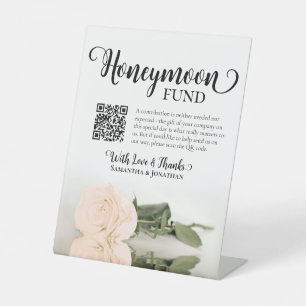 Eleganter Heller Pfirsich-Rosen-Hochzeitsreise-Fon Sockelschild