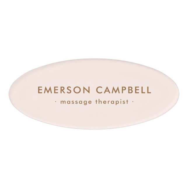 Eleganter, heller, rosafarbener Wellness-Center Namenschild (Vorderseite)