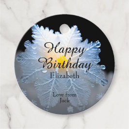 Eleganter hellgefrorener Blume zum Geburtstag Geschenkanhänger