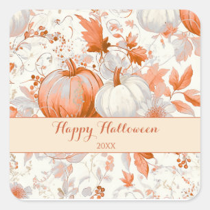 Eleganter Herbst-Chinoiserie-Halloween Quadratischer Aufkleber