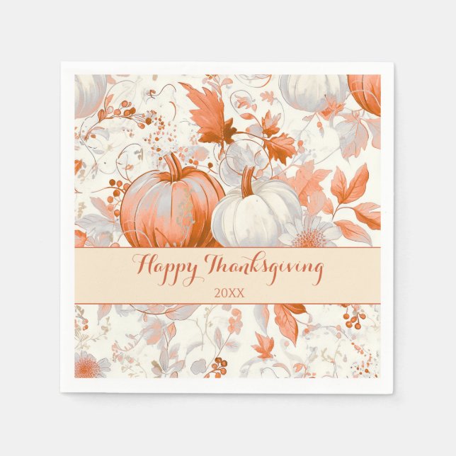 Eleganter Herbst-Chinoiserie Thanksgiving  Serviette (Vorderseite)