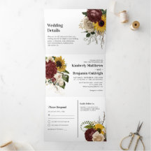 Eleganter Herbst Florals 3 in 1 triftige Hochzeit