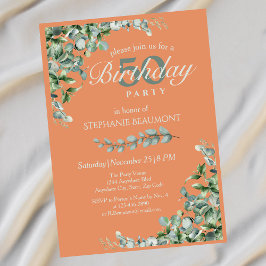 Eleganter Herbst Grüne Blume Frauen 50. Geburtstag Einladung