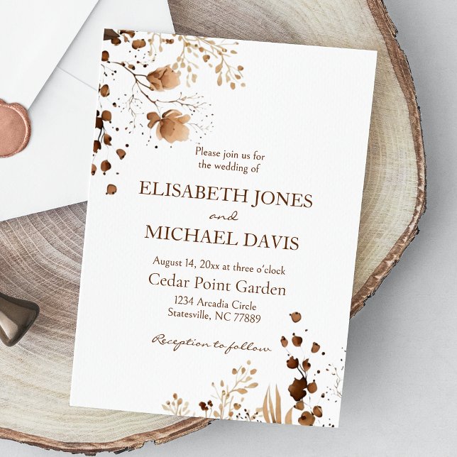 Eleganter Herbst | Herbst Einladung (Rustic floral wedding invitation: Embrace the boho vibe and celebrate your special day with flair.)