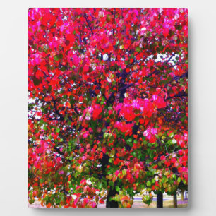 Eleganter Herbst Rosa impressionistische Bäume Fotoplatte