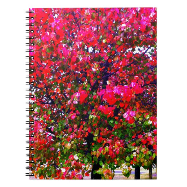 Eleganter Herbst Rosa impressionistische Bäume Notizblock (Vorderseite)