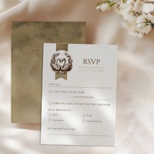 Eleganter Herbst Swan Lake Wedding RSVP Karte