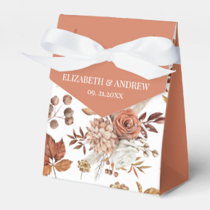 Eleganter Herbst Terracotta Boho Wedding Geschenkschachtel