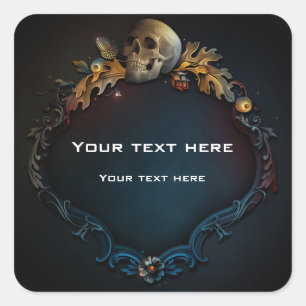 Eleganter Herbst verzaubertes magisches Halloween Quadratischer Aufkleber