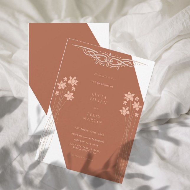 Eleganter Herbst-Zwei-Farben-Blumenladen Einladung (Von Creator hochgeladen)