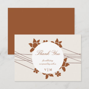 Eleganter Herbst-Zweifarben-Flor Dankeskarte
