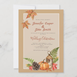 Eleganter Herbstausfall lässt Pumpkin Hochzeit Ein Einladung