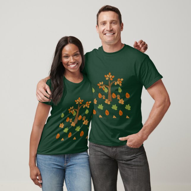 Eleganter Herbstbaum & Blätter Stilvoll T-Shirt (Unisex)