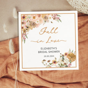 Eleganter Herbstblumen-Kürbis-Brautjunggesellinnen Serviette