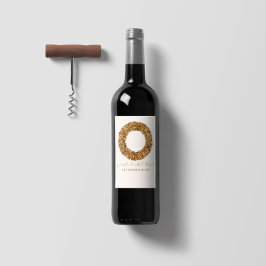 Eleganter Herbstbrand hinterlässt Erntedank Wreath Weinetikett