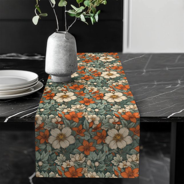 Eleganter Herbstflorentafelrenner Saison Charm Großer Tischläufer (Elegant Autumn Floral Table Runner Seasonal Charm)