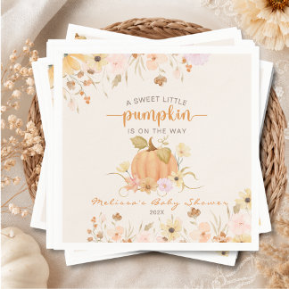 Eleganter Herbstfloristik-Kleiner Kürbis auf dem W Serviette