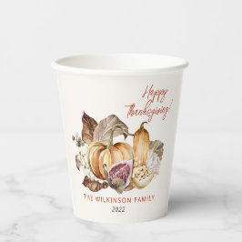 Eleganter Herbstfrucht-Erntedank Pappbecher