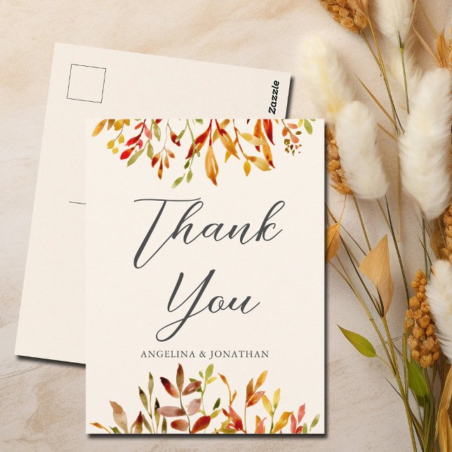 Eleganter Herbsthochzeit Custom Fall Leaf Vielen D Postkarte (Von Creator hochgeladen)