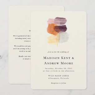 Eleganter Herbstlaub All-in-One QR Code Hochzeit Einladung