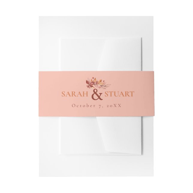 Eleganter Herbstton Terracotta Wedding Einladungsbanderole (Vorderseite Beispiel)